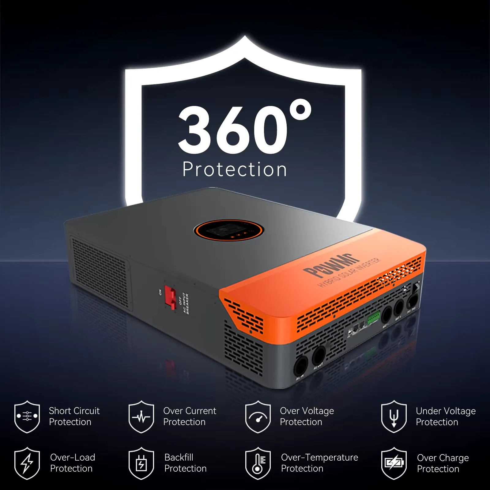 10KW 48V Split Phase Inverter All in One Hybrid Solar Inversor 110/220VAC Output PV 500VDC with Dual MPPT 200A Tracker