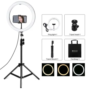 11.8 Led Ring Light with Tripod and Phone Clamp - 3 Modes Dual Colour Temperature Dimmable - Perfect for Vlogging and Live Streaming