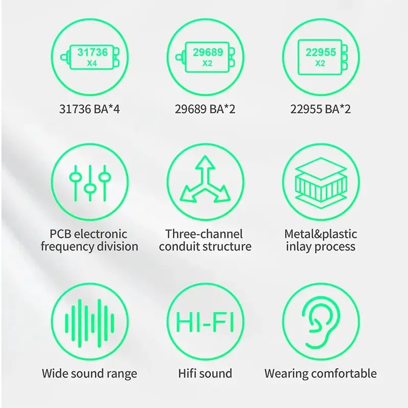 16ba in Ear Hifi Bass Earphones with Noise Cancelling
