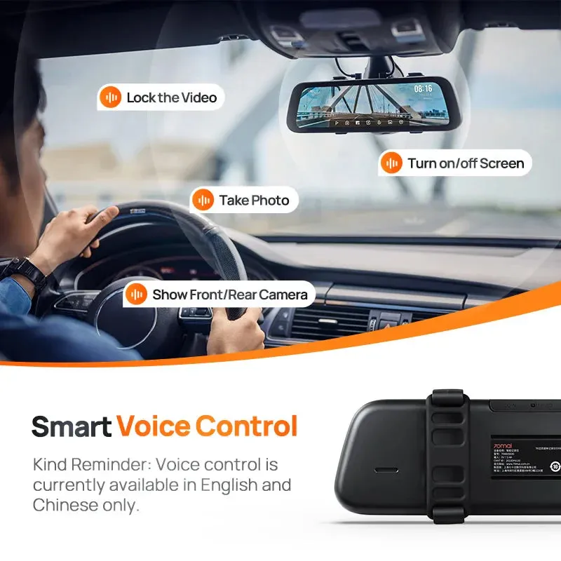 9.35 Inch Touch Screen Dual Channel Dash Cam 1944P Hdr 138Fov Voice Control