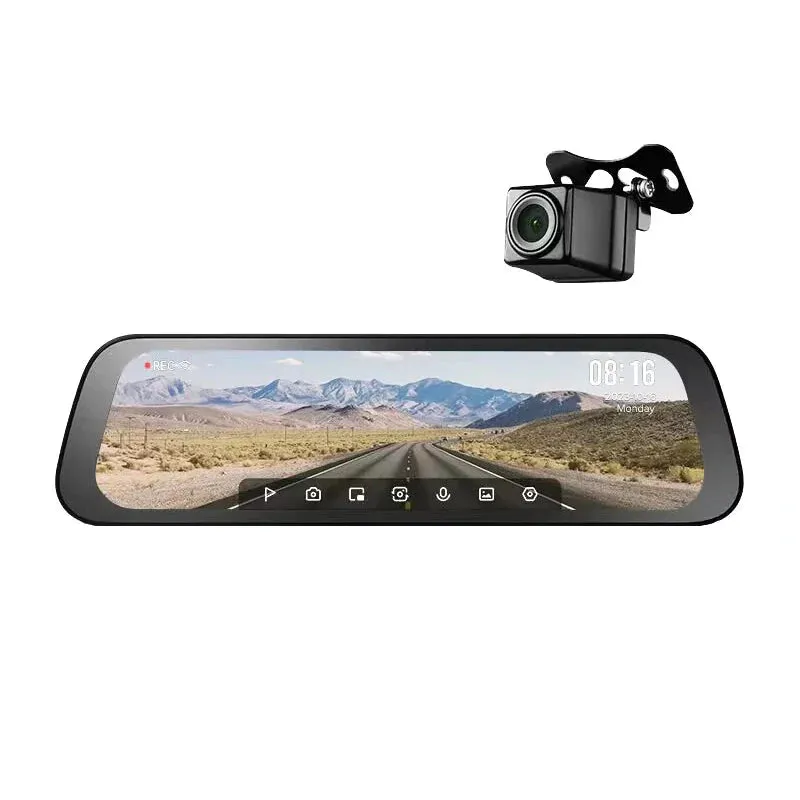 9.35 Inch Touch Screen Dual Channel Dash Cam 1944P Hdr 138Fov Voice Control