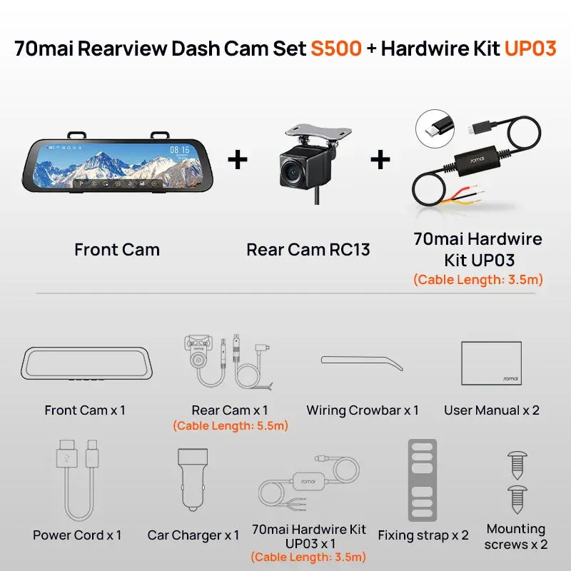 9.35 Inch Touch Screen Dual Channel Dash Cam 1944P Hdr 138Fov Voice Control