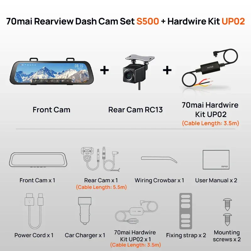 9.35 Inch Touch Screen Dual Channel Dash Cam 1944P Hdr 138Fov Voice Control