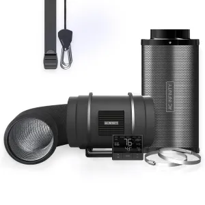AC Infinity Air Filtration Kit PRO 8", Inline Fan with Smart Controller, Carbon Filter & Ducting Combo