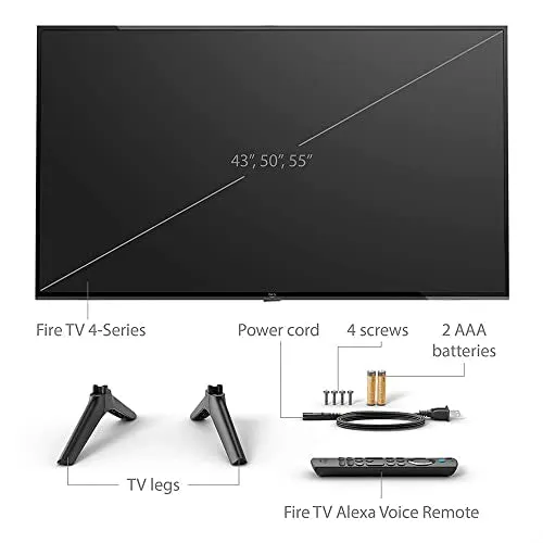 Amazon Fire TV 55" 4-Series 4K UHD smart TV with Alexa Voice Remote Enhanced, stream live TV without cable