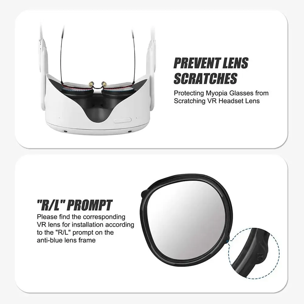 Anti Blue Quick Disassemble Magnetic Frame Glasse for Meta Quest 2 Accessories