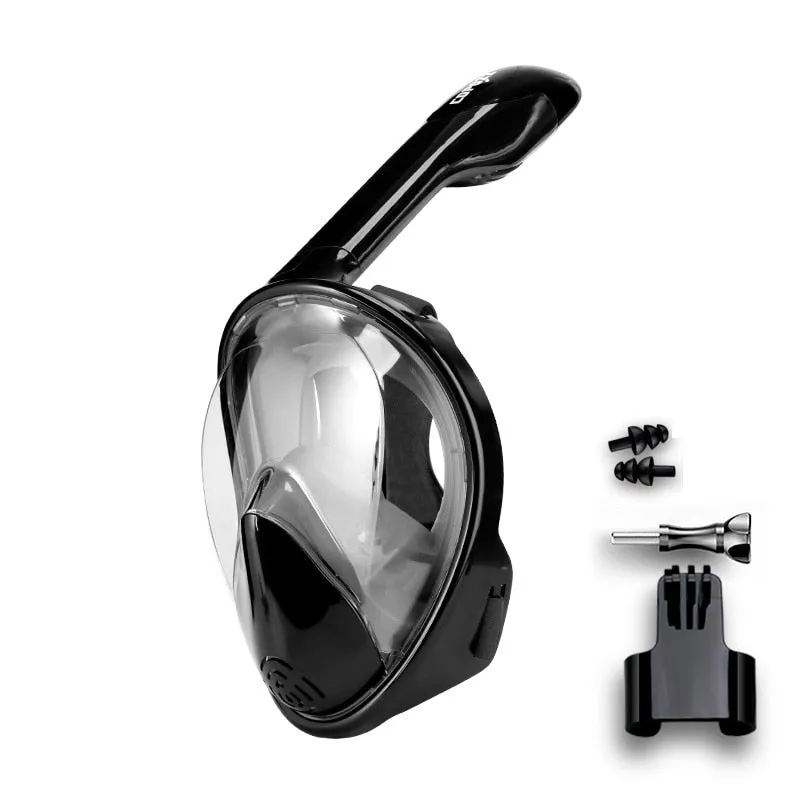 Anti Fog Full Face Snorkel Swimming Mask With Camera Mount For Wide View