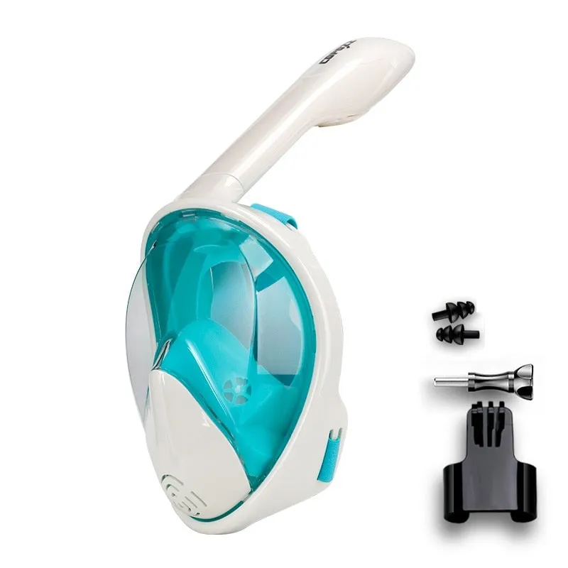 Anti Fog Full Face Snorkel Swimming Mask With Camera Mount For Wide View