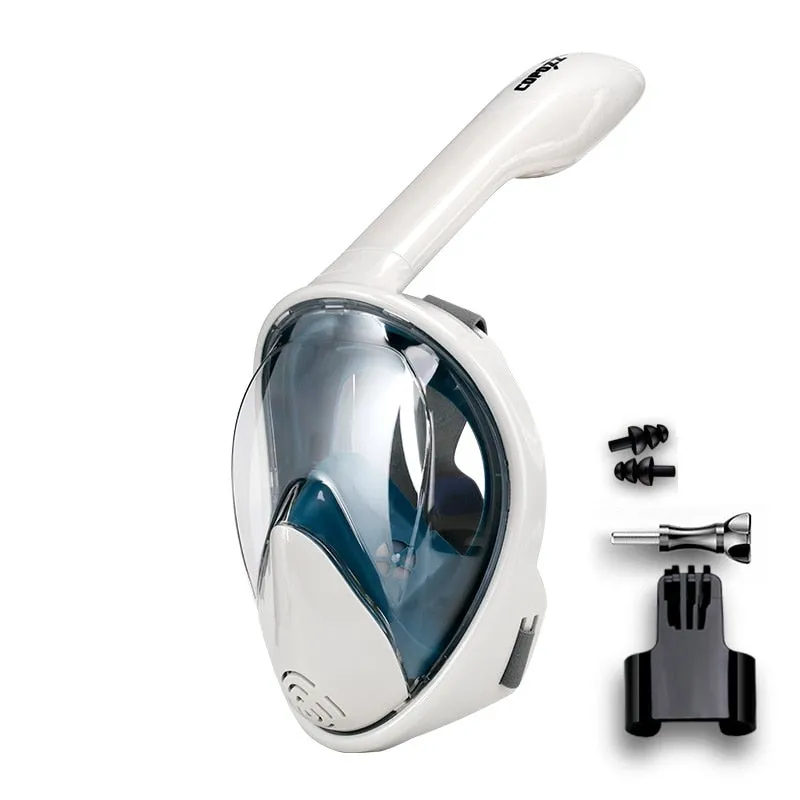 Anti Fog Full Face Snorkel Swimming Mask With Camera Mount For Wide View