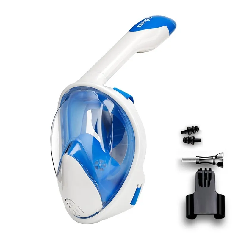 Anti Fog Full Face Snorkel Swimming Mask With Camera Mount For Wide View
