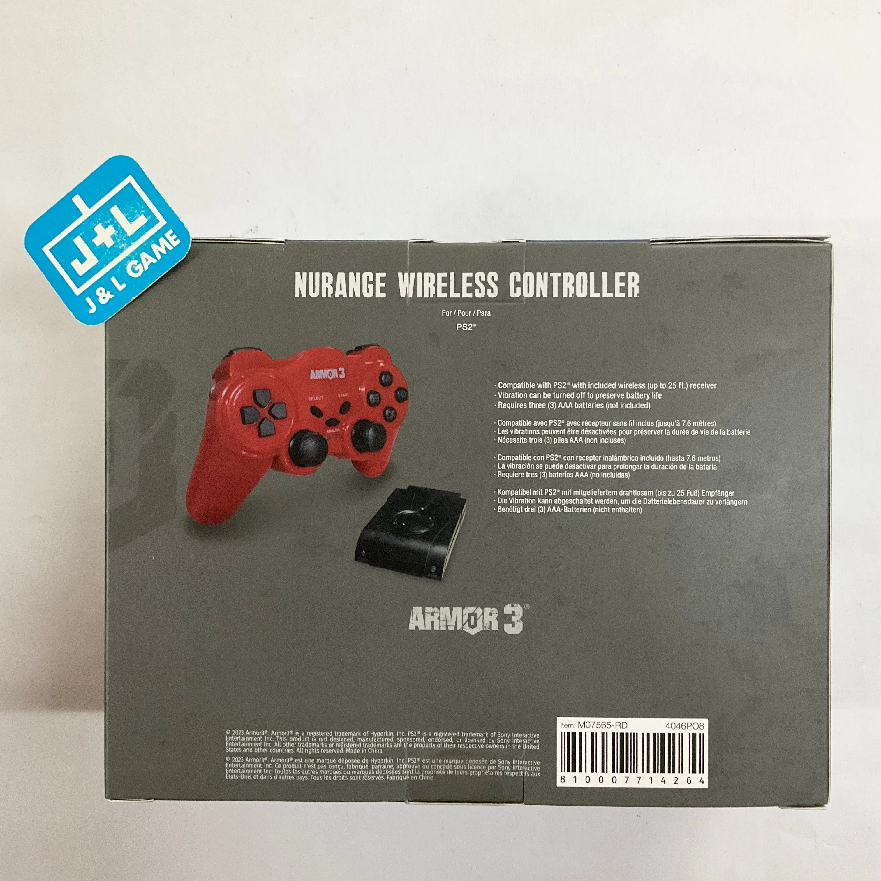 Armor3 NuRange Wireless Controller (Red) - (PS2) PlayStation 2