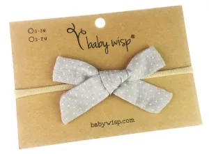 Baby Wisp Hand Tied Starlite Bow - Grey
