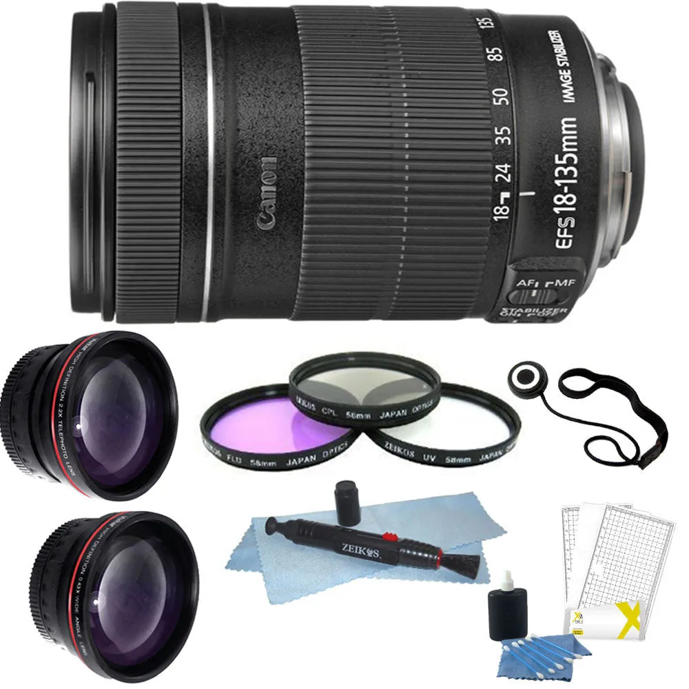 Canon EF-S 18-135mm f/3.5-5.6 IS STM Lens   67mm Deluxe Accessory Kit