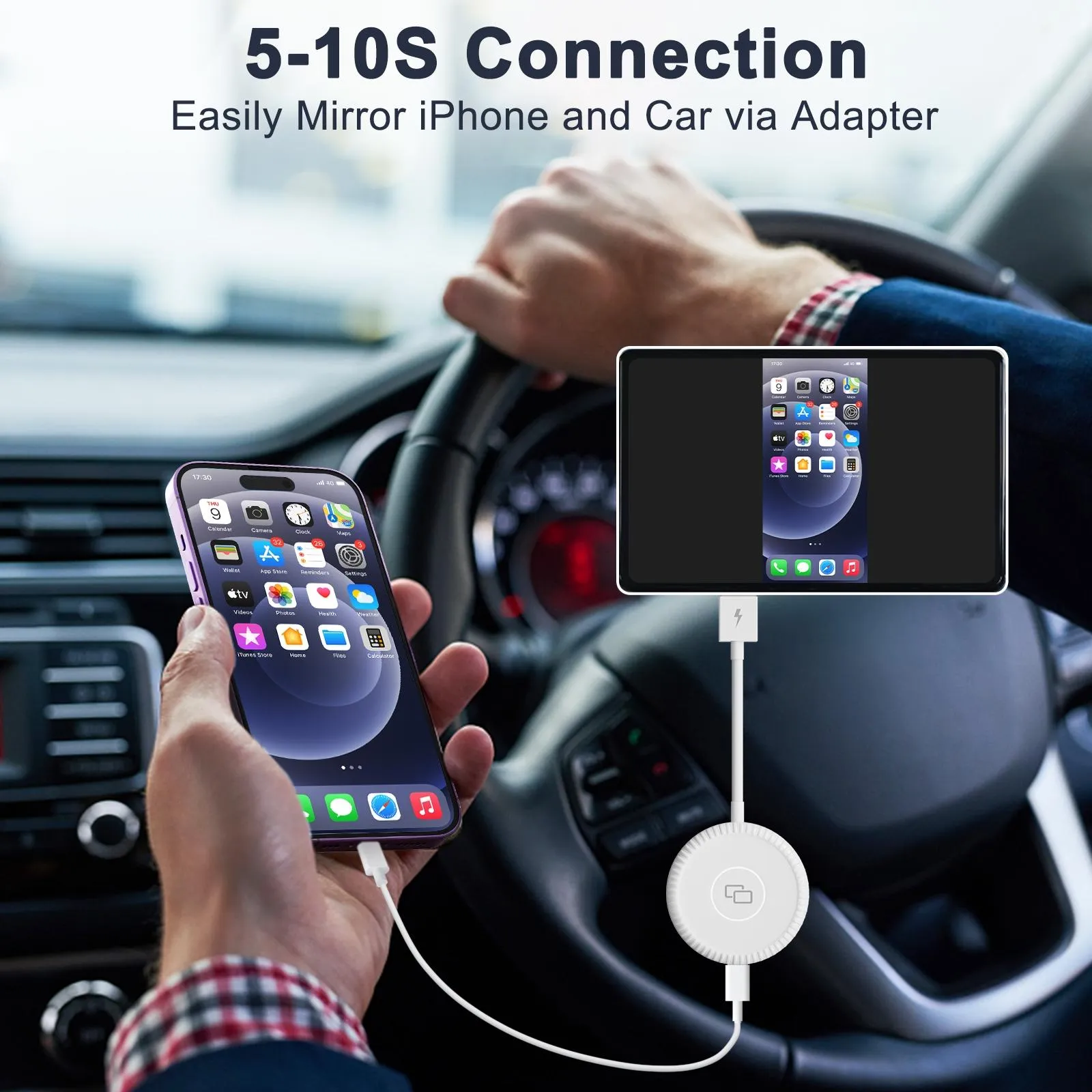 Carplay Mirror Adapter for Iphone - Usb & Usb-c
