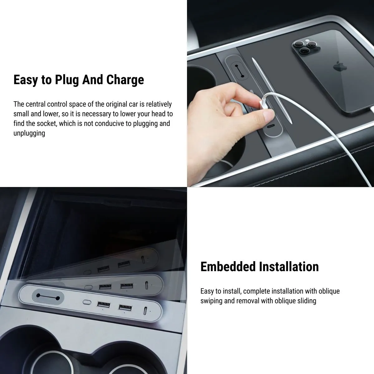 Central Control Usb Port for Tesla Model 3/Y