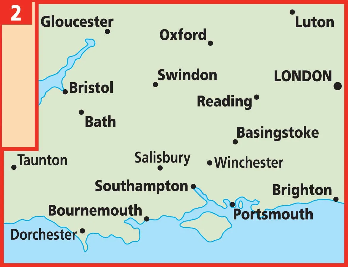 Central Southern England AA Road Map 2