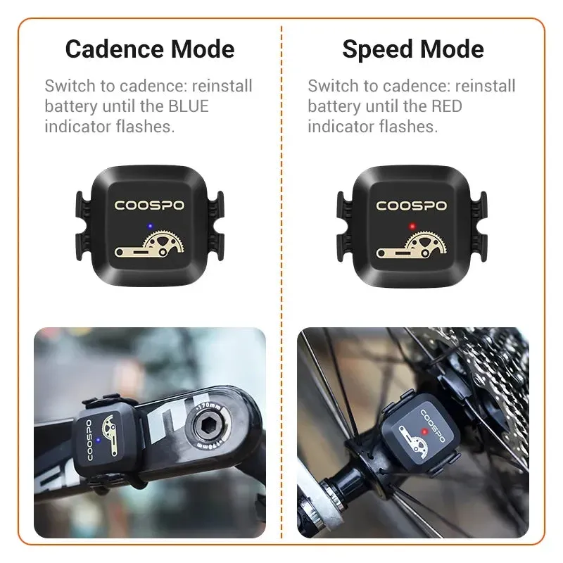 Coospo Bk467 Cadence and Speed Sensor Bluetooth 4.0 Ant Dual Mode Rpm Monitor for Wahoo Garmin Road Bike Collection