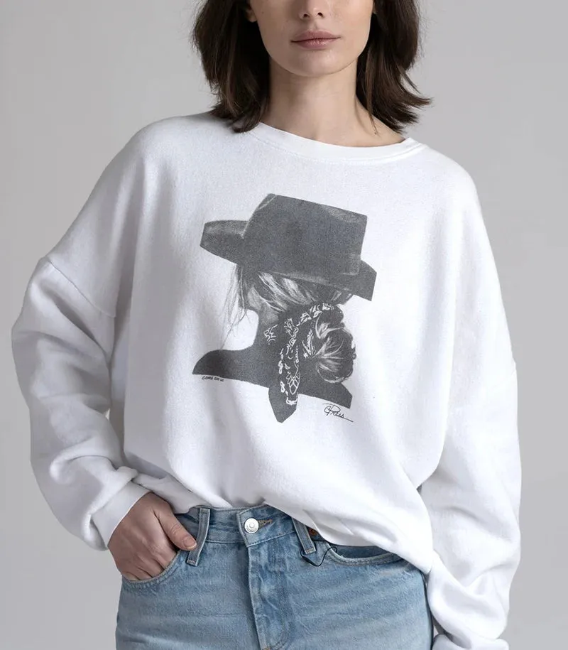 CPress Studio Come and Go Sweatshirt in Worn White