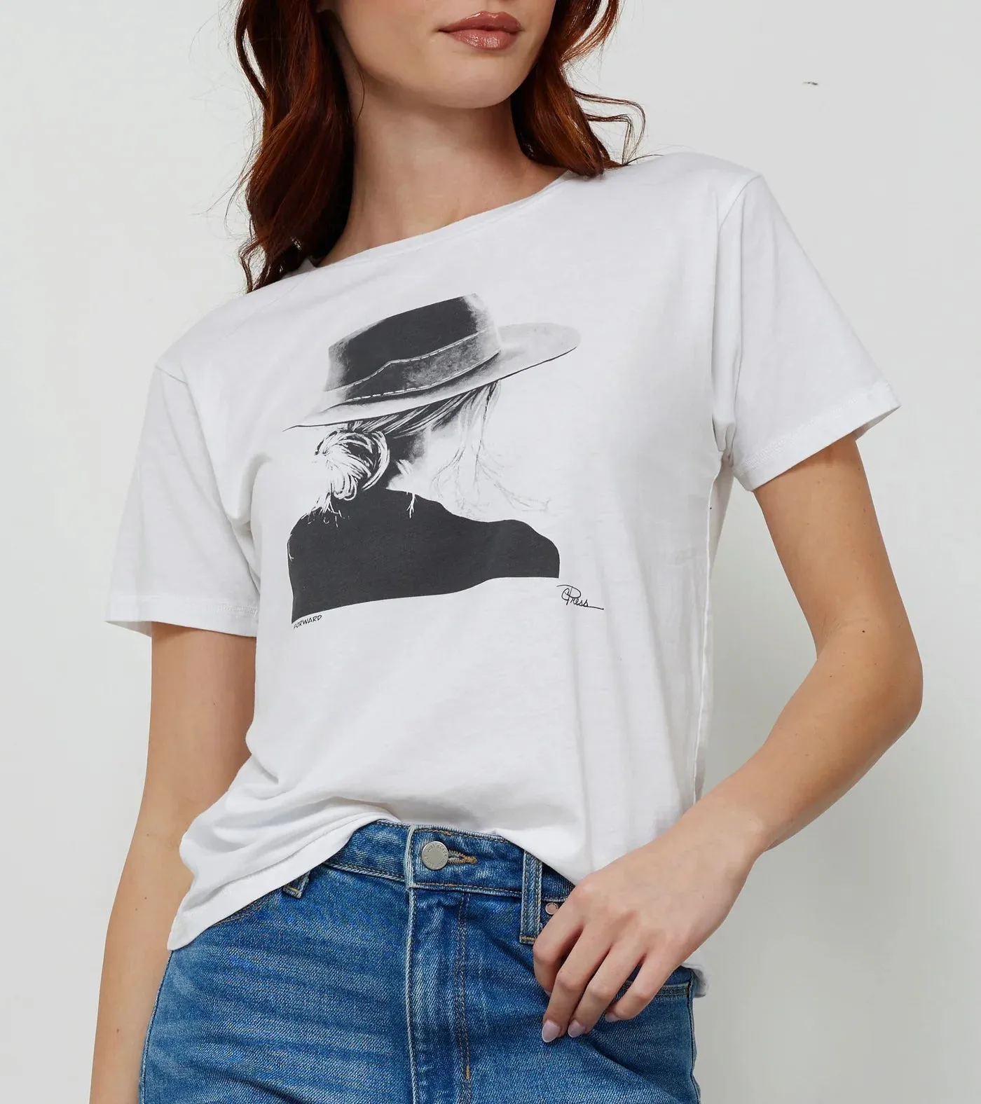 CPress Studio Forward Short Sleeve Tee in Worn White