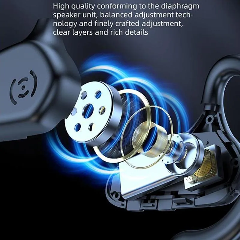 Digital Display Hanging Ear Bone Conduction Bluetooth Headset - Yx02