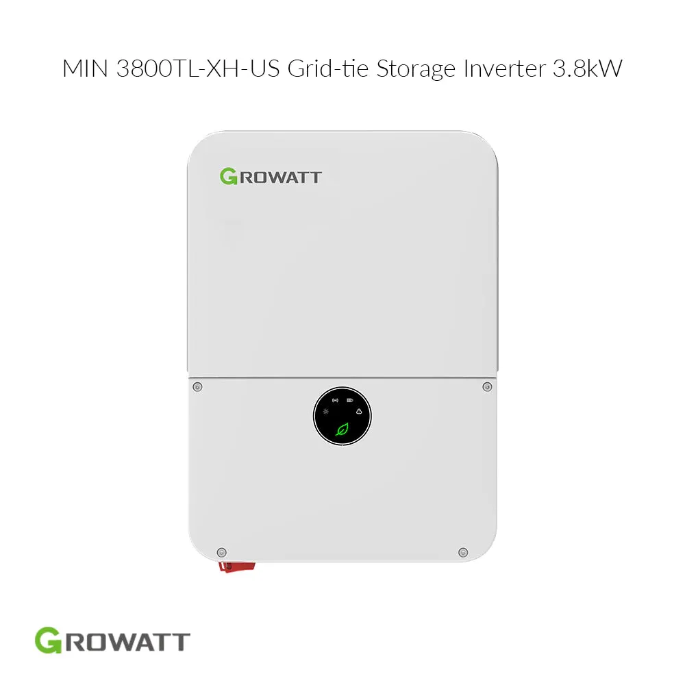 Growatt 3.8kW MIN 3800TL-XH-US Grid-Tie Inverter | Battery Storage Solar Inverter