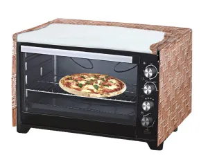 Heart Home PVC Wooden Check Printed Microwave Oven Cover, Dustproof Machine Protector Cover,30 LTR. (Brown)-HS43HEARTH25990
