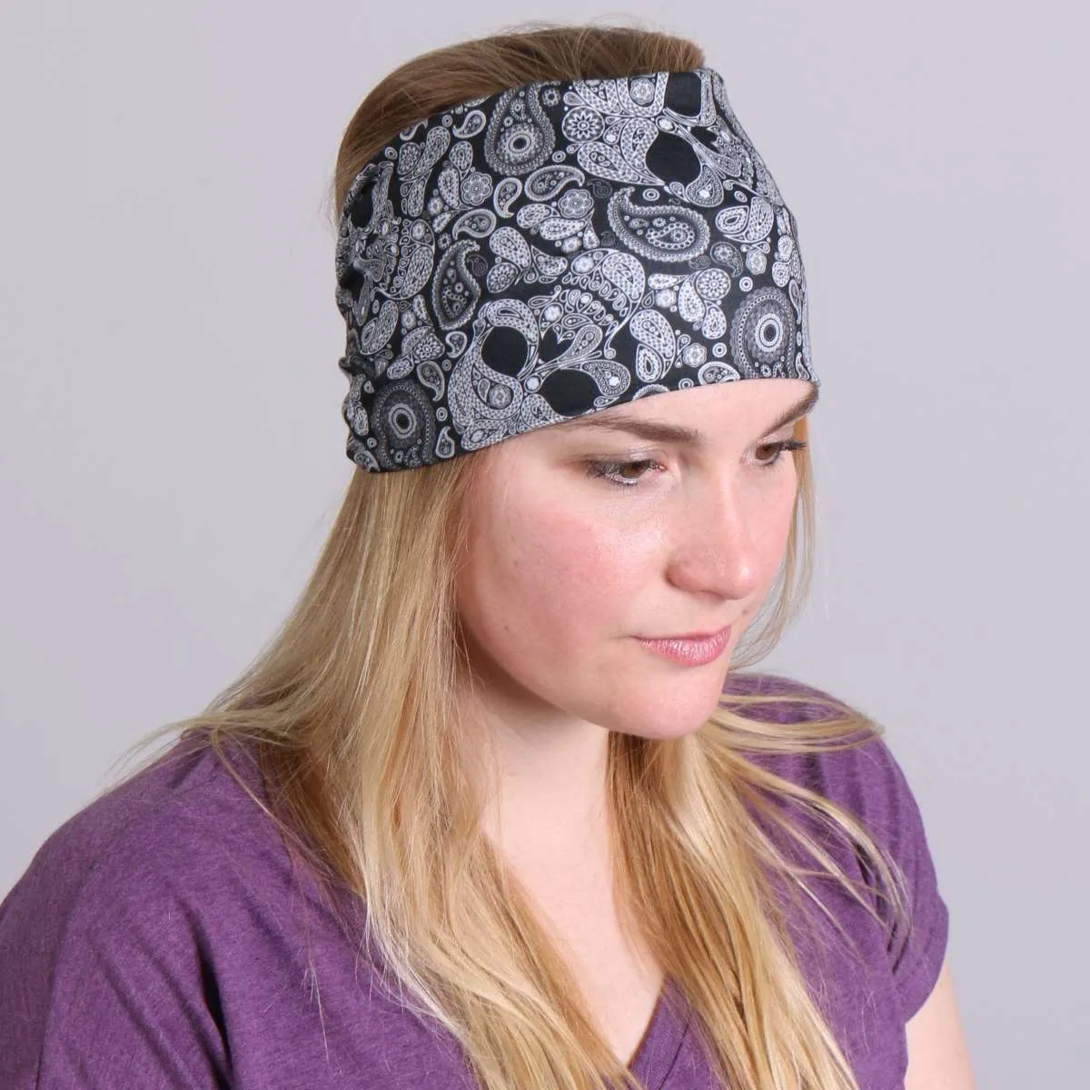 Hot Leathers Black Paisley Skull EZ Band RWD1005