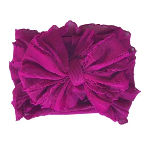 In Awe Couture Mini Ruffle Headband / Berry