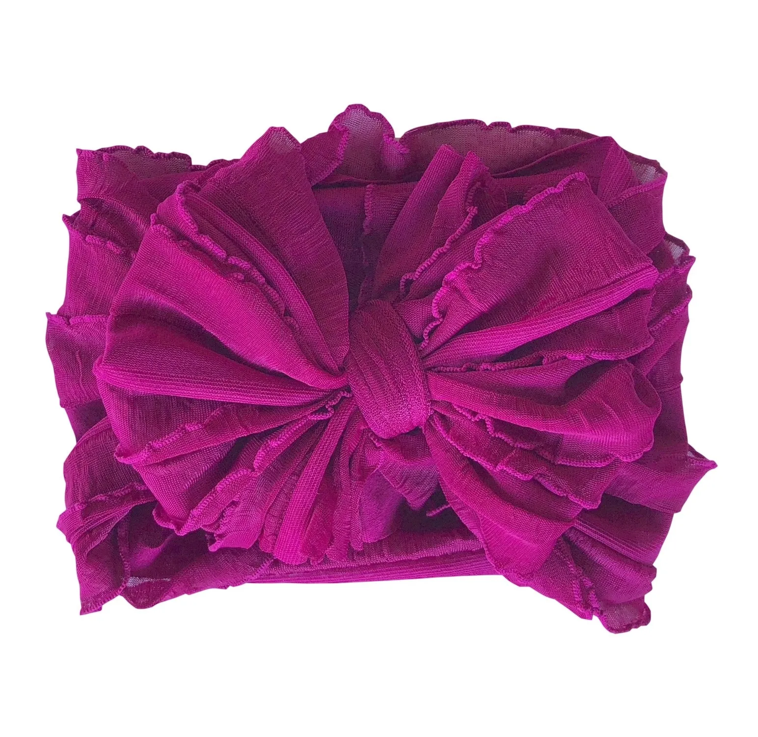 In Awe Couture Mini Ruffle Headband / Berry