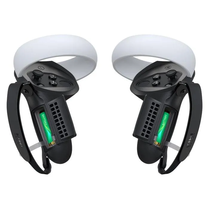 KIWI Design Controller Grips Cover With Battery Opening Compatible With Oculus Quest 2 (Black) (KW-Q1PRO-2.2-BL-EU)