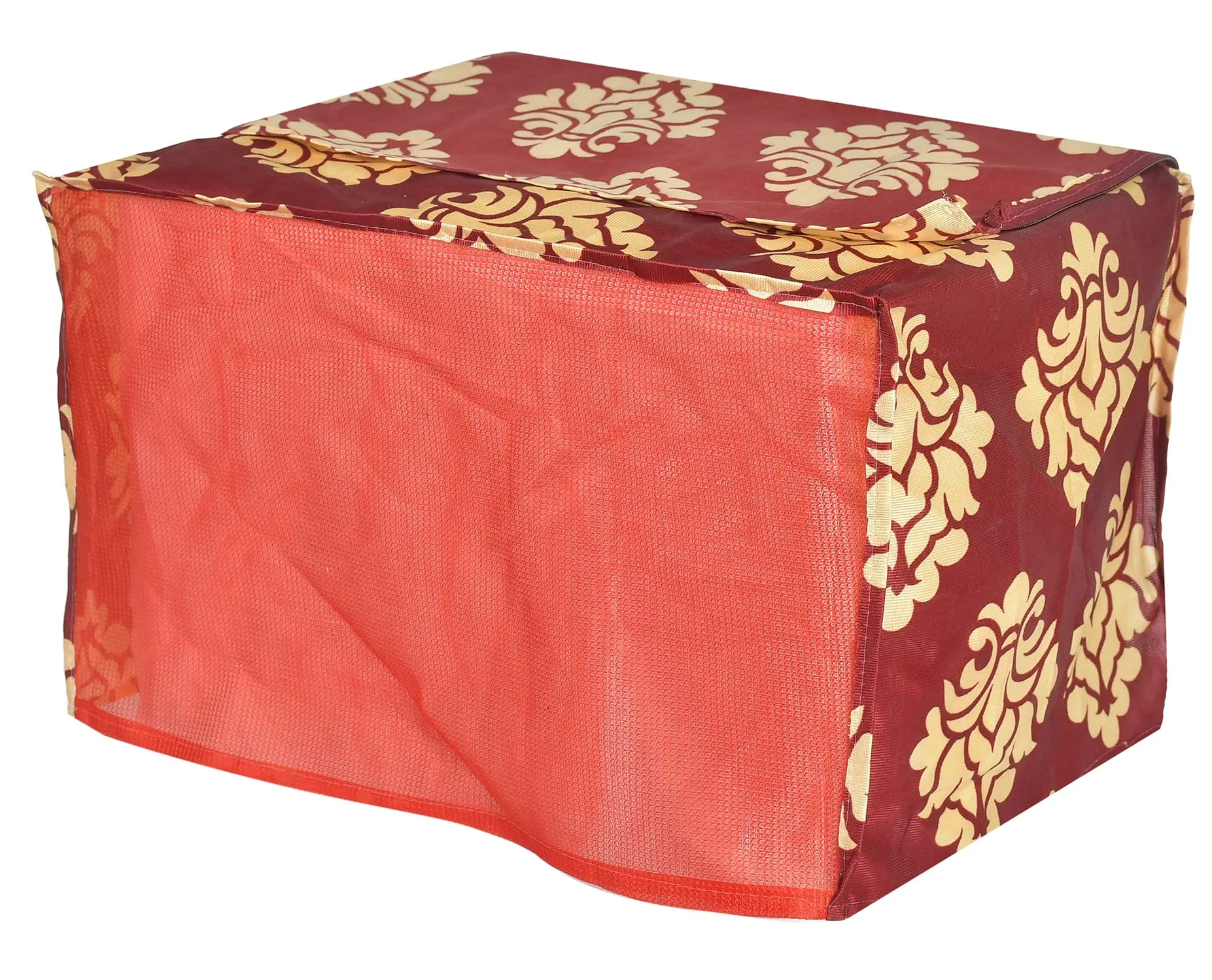 Kuber Industries Polyster Floral Printed Microwave Oven Cover, Dustproof Machine Protector Cover,20 LTR. (Maroon)-HS43KUBMART25936