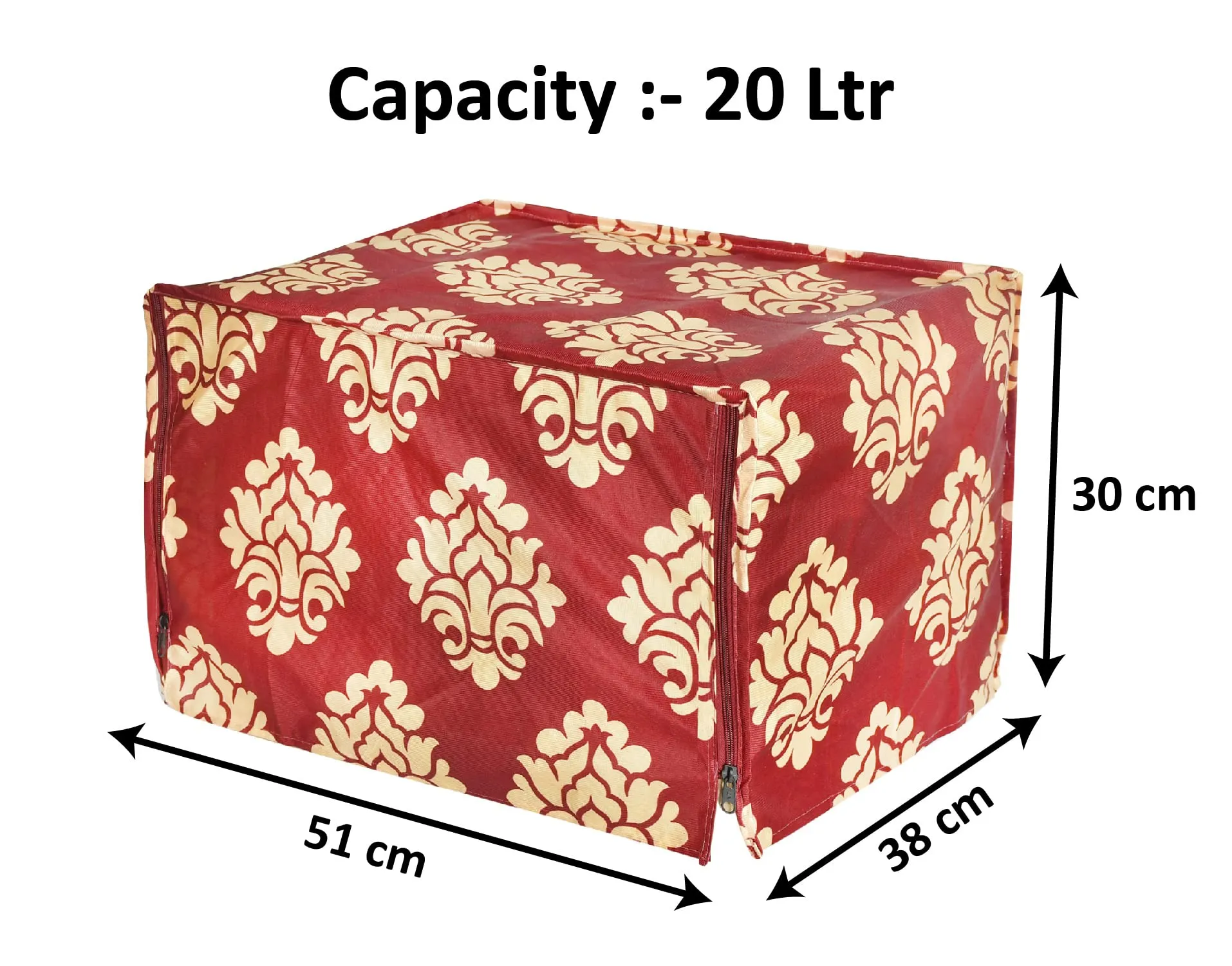 Kuber Industries Polyster Floral Printed Microwave Oven Cover, Dustproof Machine Protector Cover,20 LTR. (Maroon)-HS43KUBMART25936