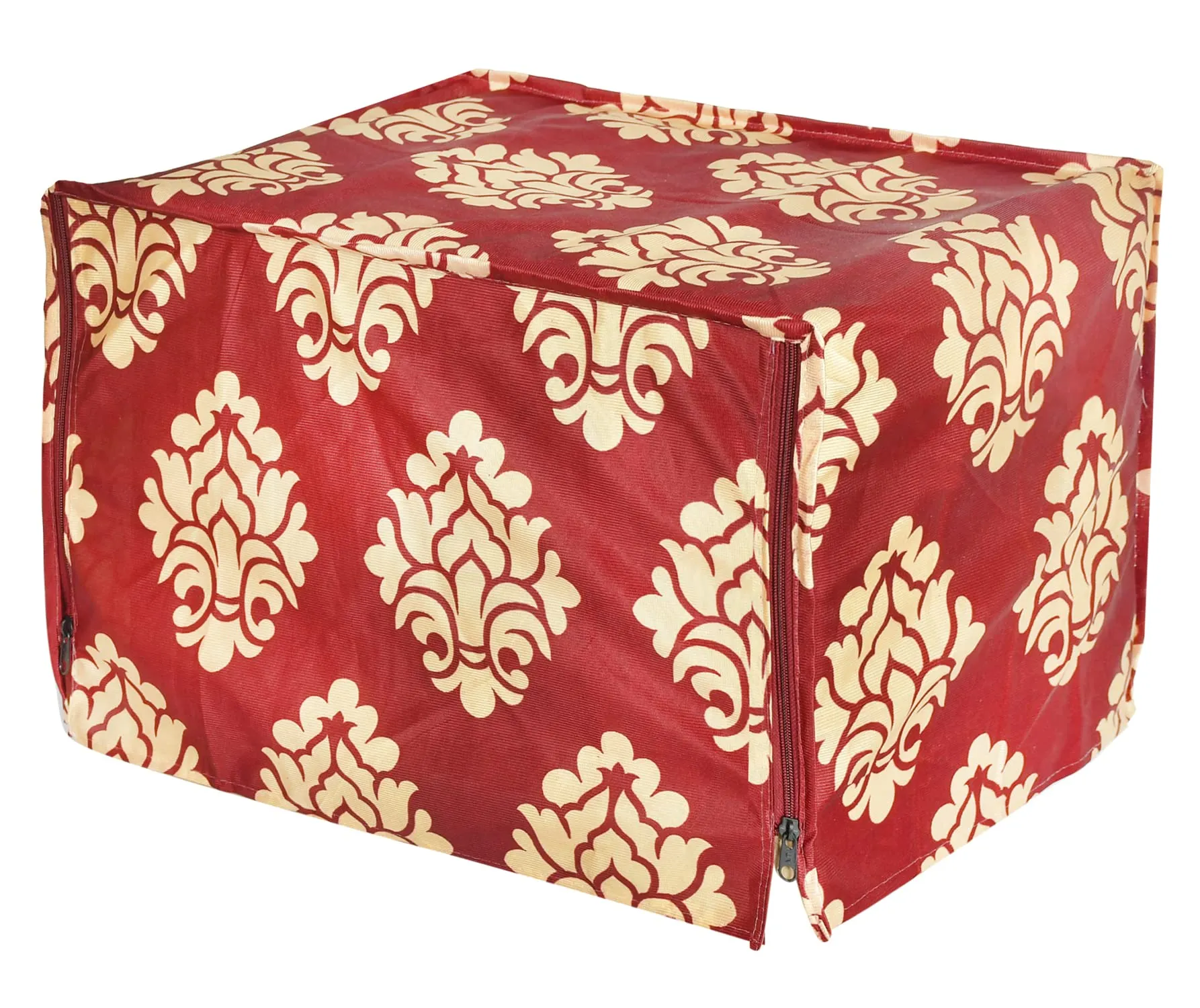 Kuber Industries Polyster Floral Printed Microwave Oven Cover, Dustproof Machine Protector Cover,20 LTR. (Maroon)-HS43KUBMART25936