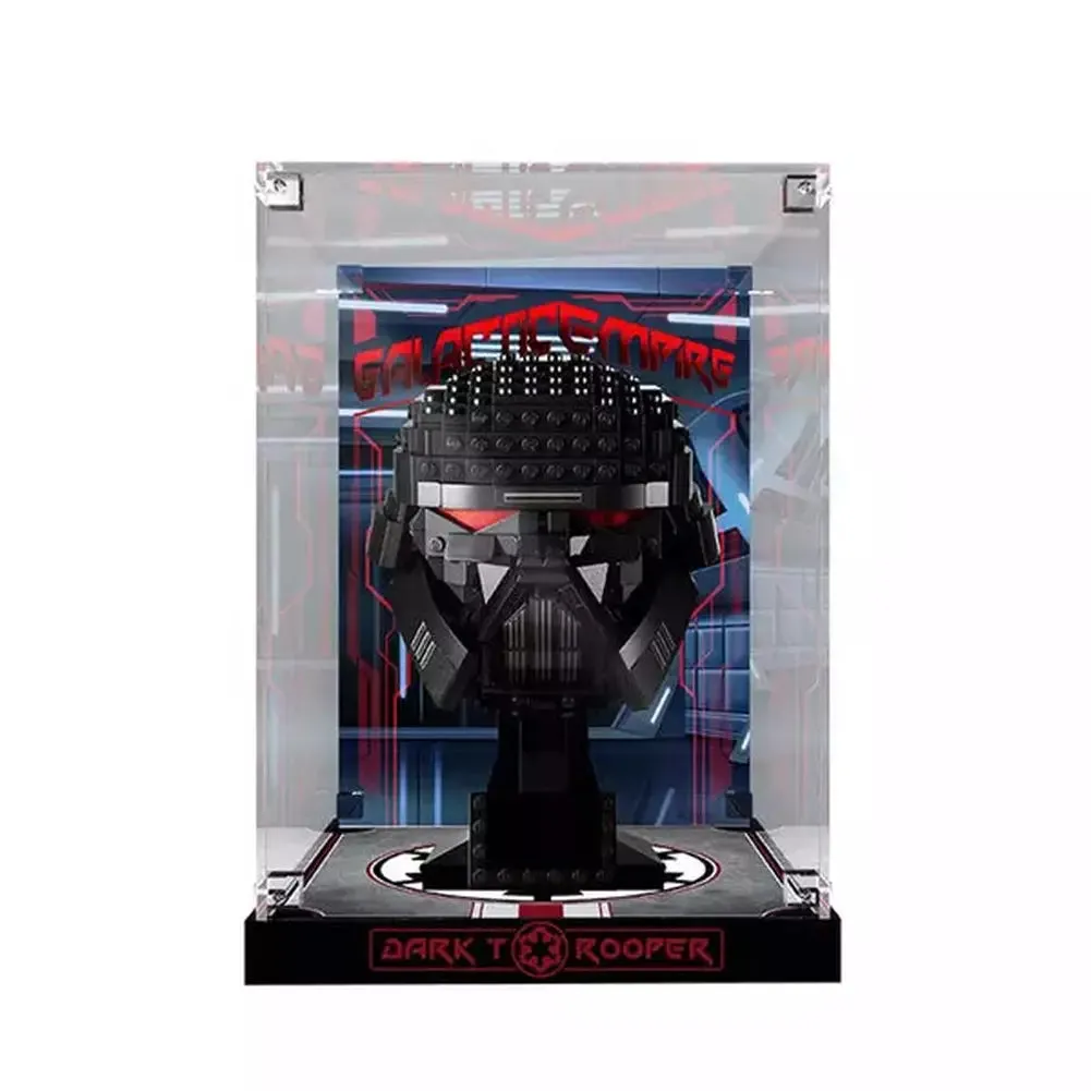 MOC NON  3mm Assembly Display Acrylic Box Compatible For 75343 75327 75328 Helmet Dust Cover For Building Blocks Accessories