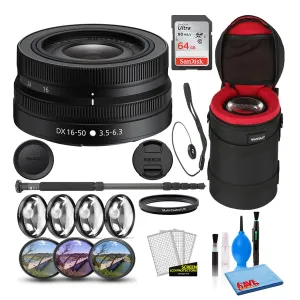 Nikon NIKKOR Z DX 16-50mm f/3.5-6.3 Lens (20084) Intl Model Bundle   SD Card