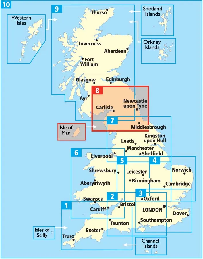 North of England and Scottish Borders AA Road Map 8