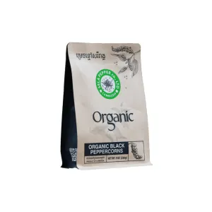 Organic Black Peppercorn in Paper Bag 256g