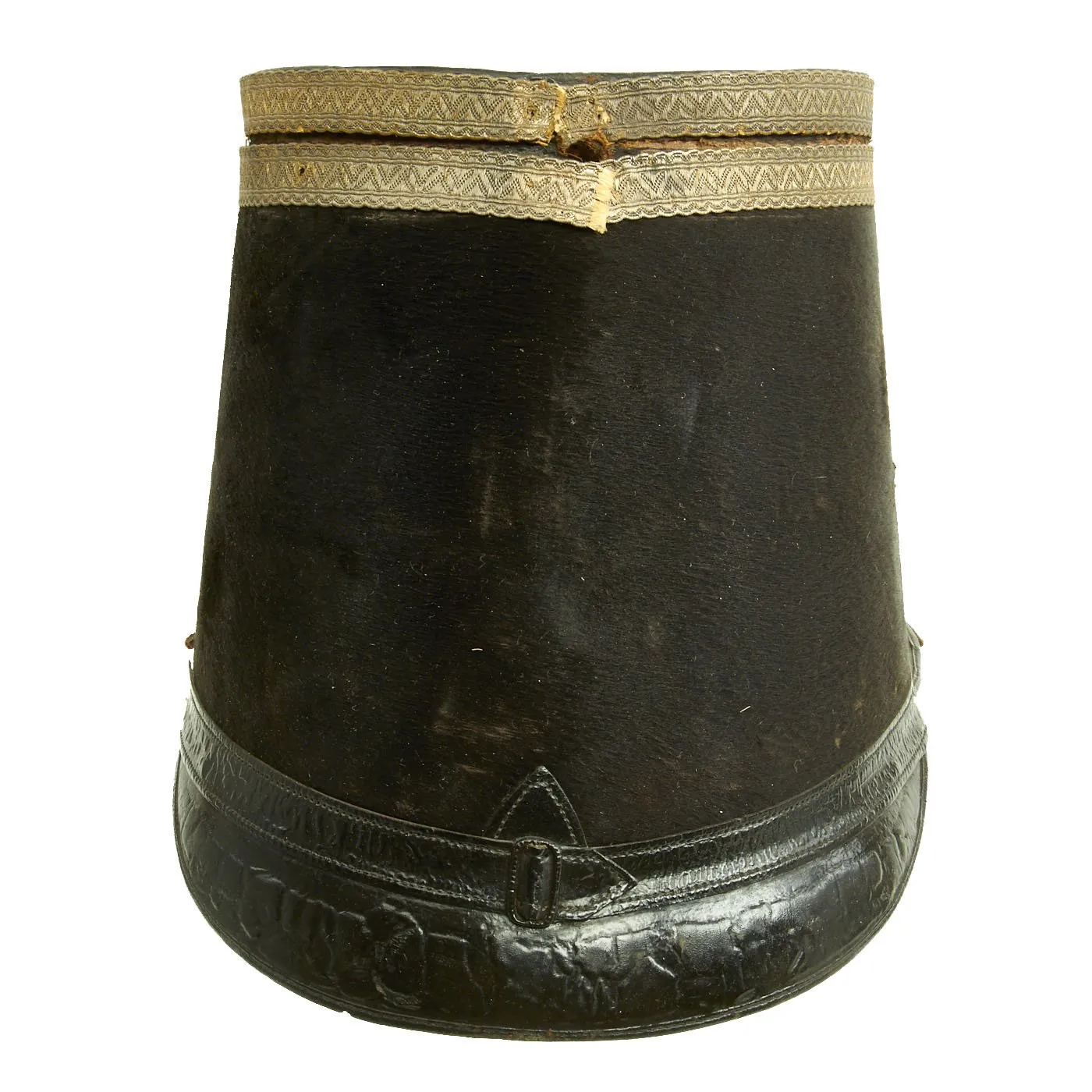 Original British Crimean War Era Royal Cumberland Militia Officer Tschako named to Col. Louther - dated 1855