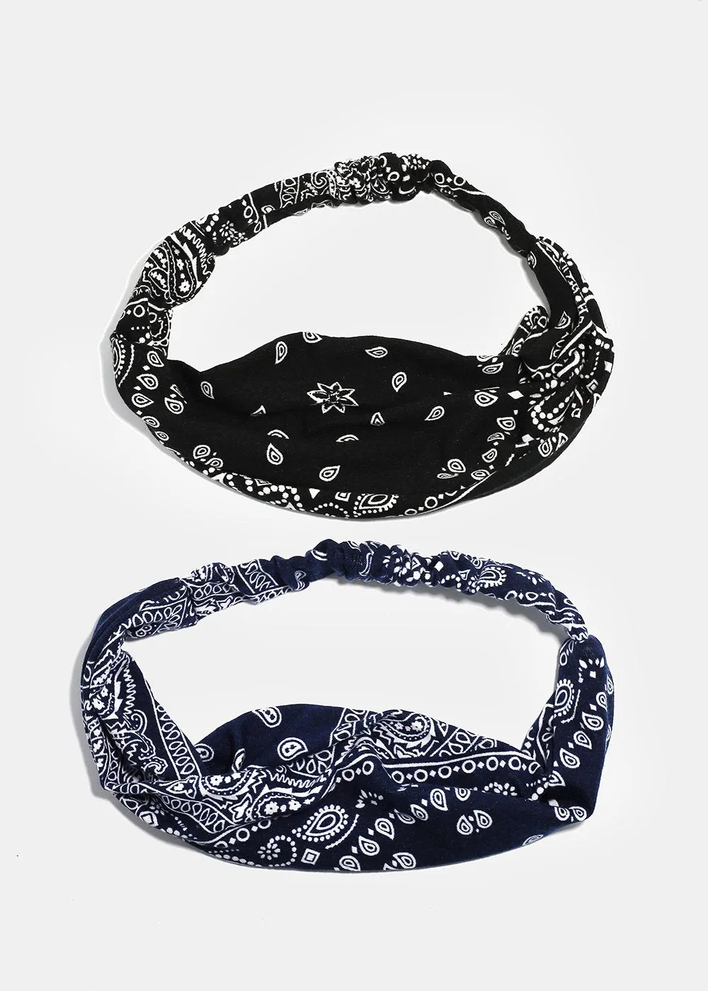 Paisley Bandana Print Headwrap