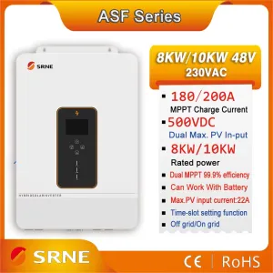 Powerful 10KW 48V Hybrid Solar Inverter with Dual MPPT and 500V PV Input - Max 22A Charge Current!