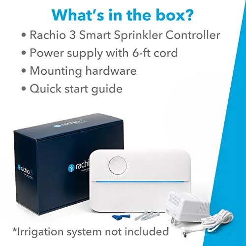 Rachio 3 Smart Sprinkler Controller, 8 Zone 3rd Generation, Alexa and Apple HomeKit Compatible with Hyperlocal Weather Intelligence Plus and Rain, Freeze and Wind Skip