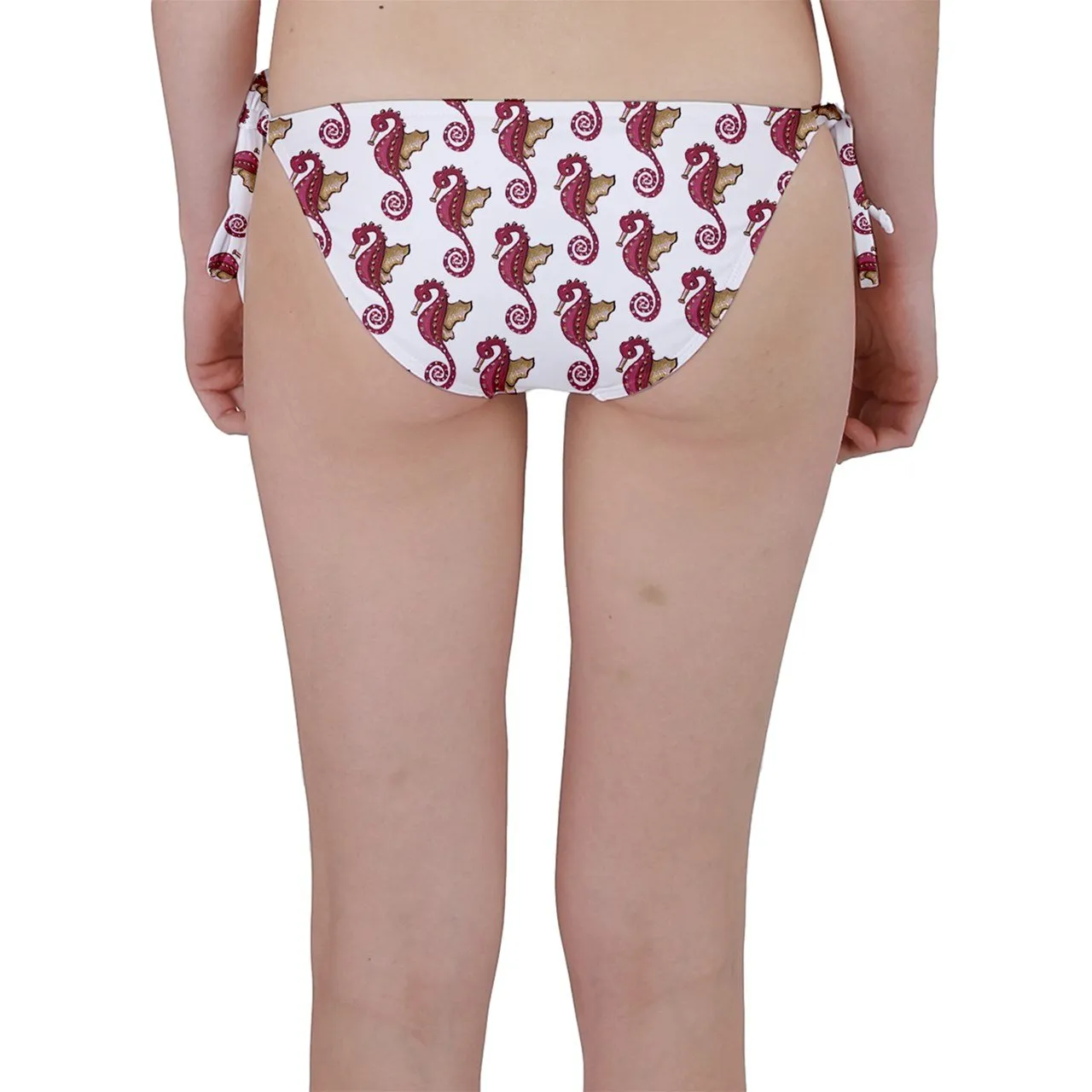 Red Seahorse Pattern Classic Bikini Bottom