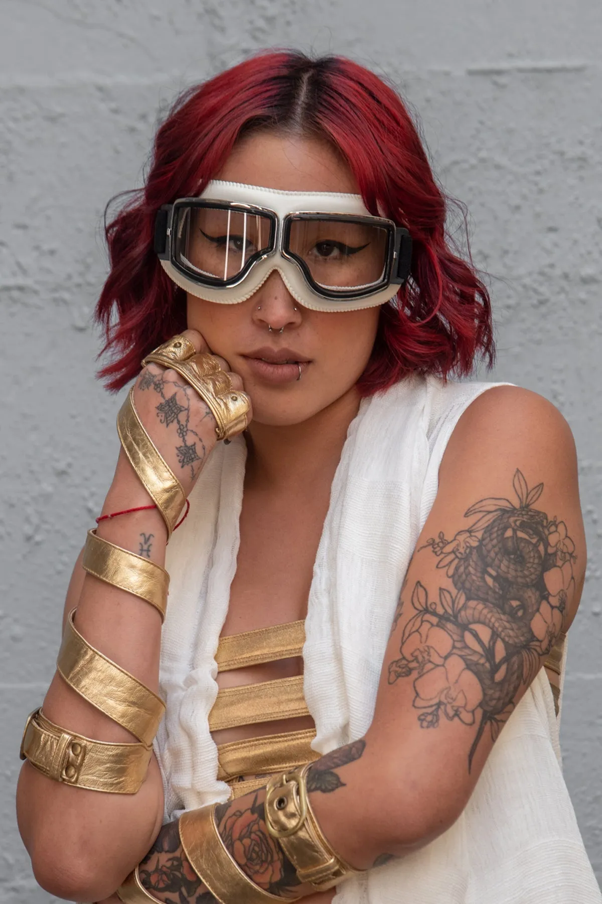 Retro Foldable Motorcycle Goggles - White