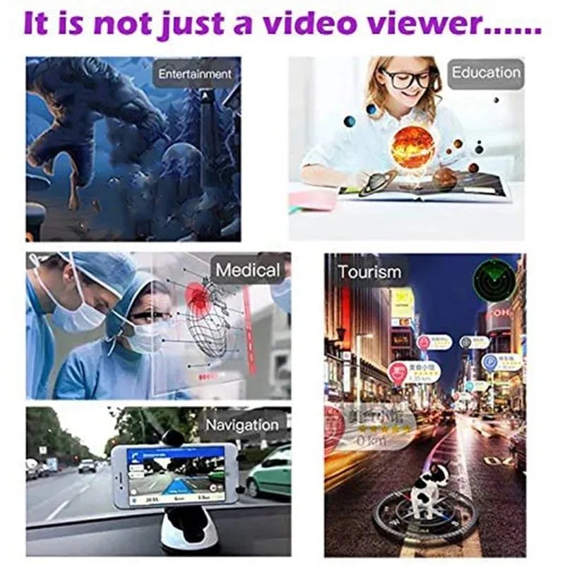Smart AR Glasses 3D Video Augmented Reality VR Headset for iPhone & Android