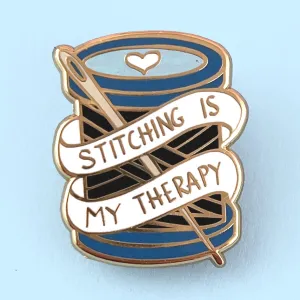 Stitching Is My Therapy Lapel Pin