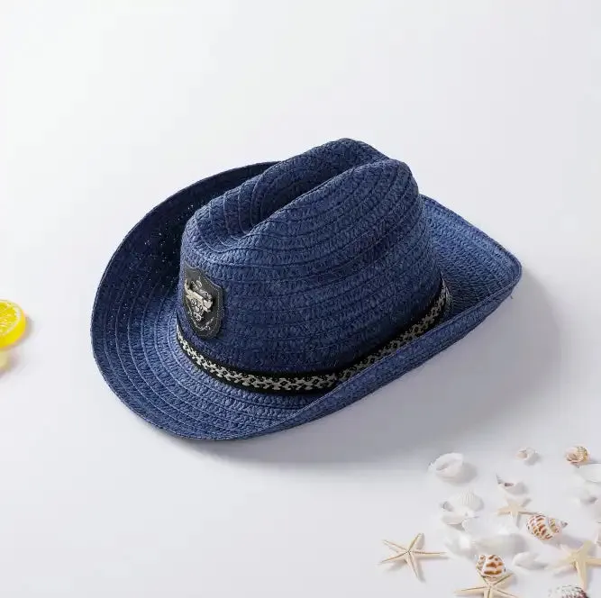 Summer Sun-Protective Beach Straw Cowboy Hat for Adults