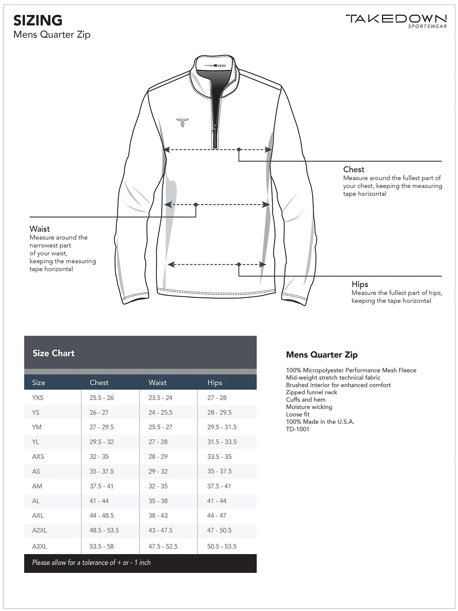 TD-QZ-008 360 Custom Quarter Zip