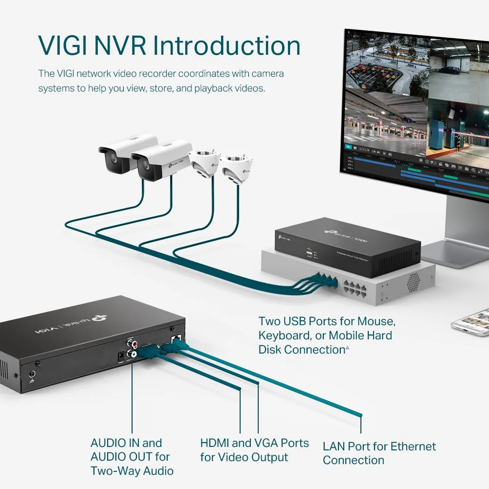 Tp-Link Vigi Nvr1008h - Standalone Nvr - 8 Channels