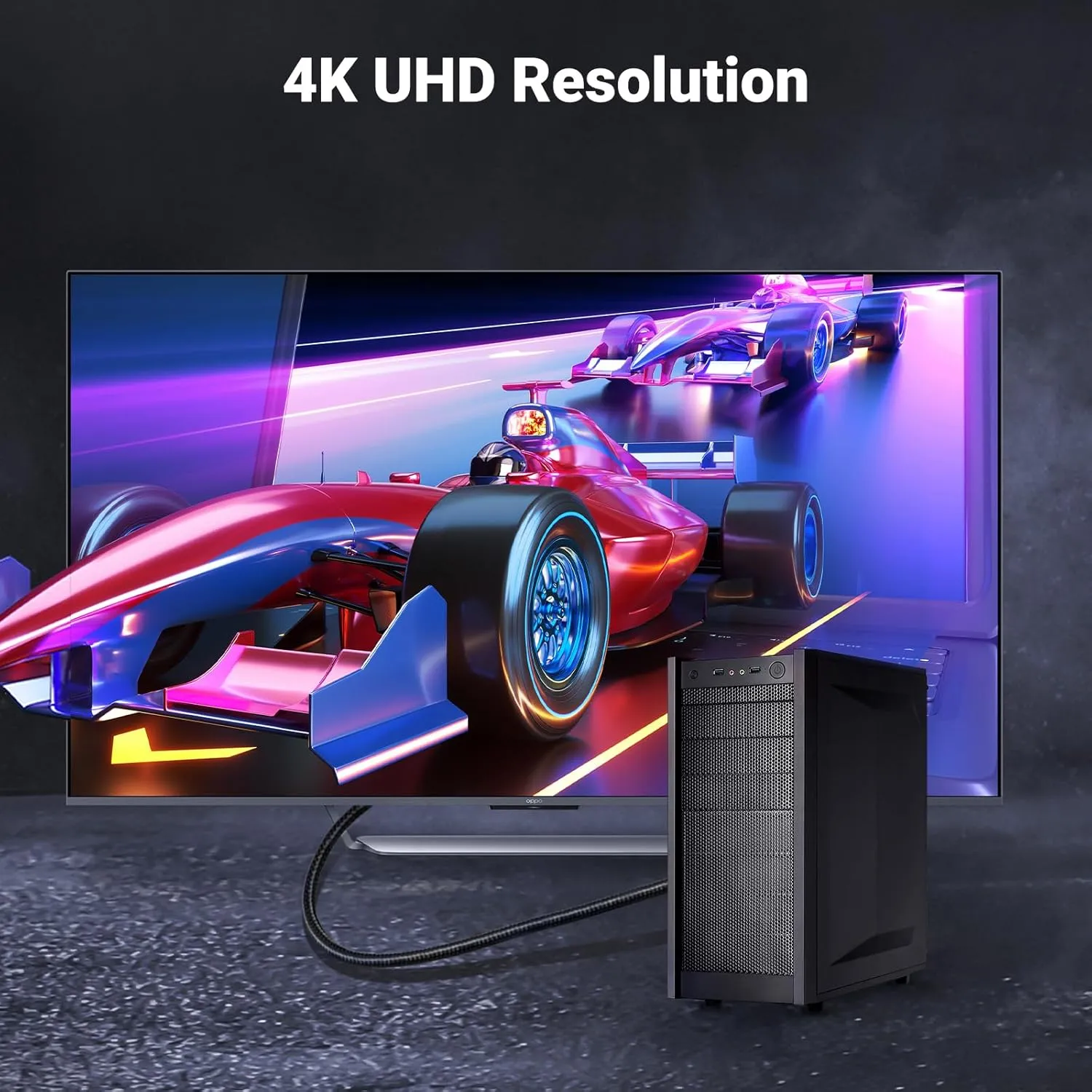 UGREEN 4K UHD DisplayPort Male to HDMI Male Uni-Directional Cable Video Display Cord For HDTV, Monitor, Projector, Computer etc. 2 Meters - (10202)