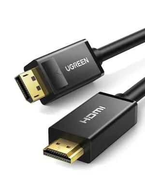 UGREEN 4K UHD DisplayPort Male to HDMI Male Uni-Directional Cable Video Display Cord For HDTV, Monitor, Projector, Computer etc. 2 Meters - (10202)